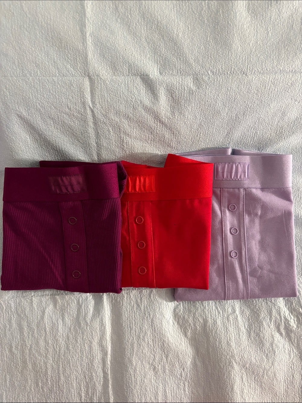 Button-Front Ribbed Shortie -Red, Purple, Lilac - Picture 1 of 4